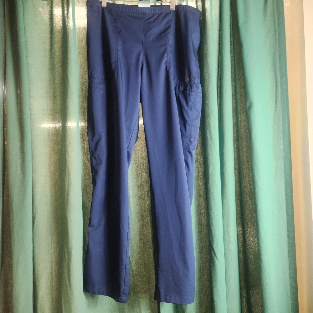 Carhartt Force Scrubs Women L Navy 6-Pocket Straight Fit Mid-Rise Straight Leg